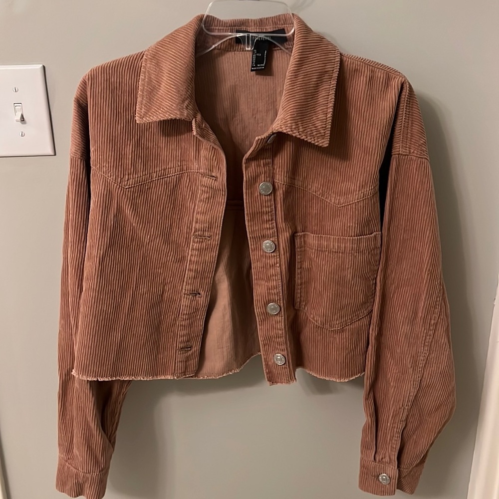 Cropped brownish-orange corduroy jacket from Forever 21